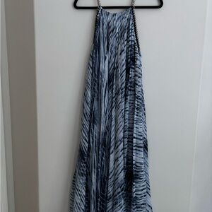 Michael Kors Blue and White Patterned Maxi Dress